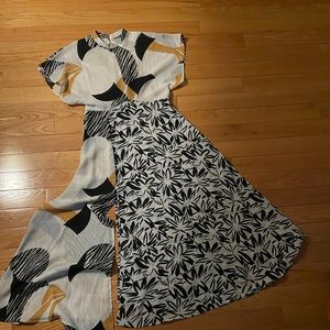 Asos print front split open back maxi dress Sz 6